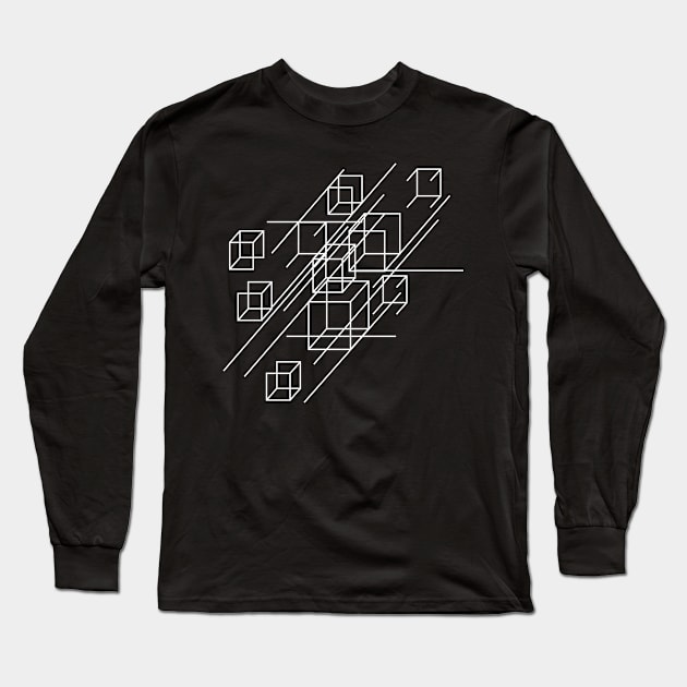 geometric opart squares composition Long Sleeve T-Shirt by lkn